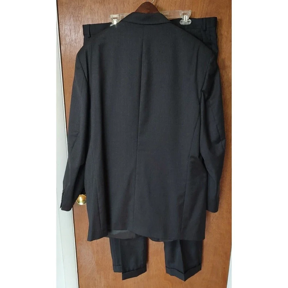 PRINCIPE 2-pc suit Guabello virgin wool dark grey Italy 46L, 40x31 pants